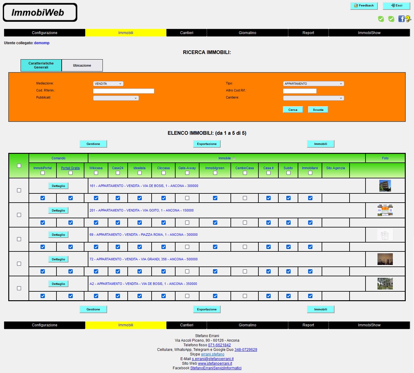 ImmobiWeb MultiPortale: Software immobilare multiportale per la pubblicazione automatica nei portali immobiliari degli annunci delle agenzie immobiliari